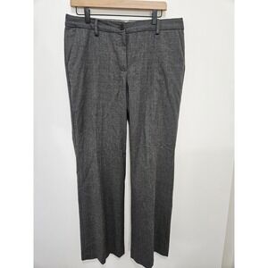 Talbots Windsor Italian Flannel Wool Dress Pants Charcoal Grey Straight Leg 10